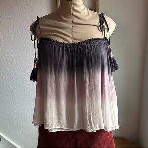 Young Fabulous & Broke Ombré Tie Strap Boho Flowy Tank Sz: Med